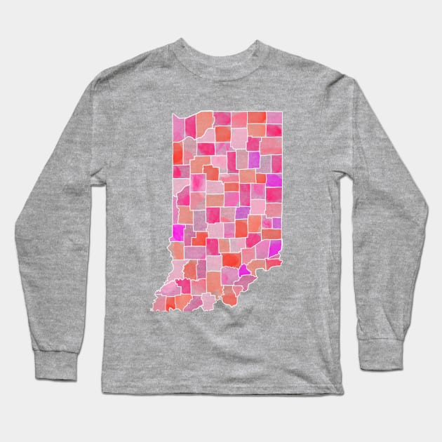 Watercolor Indiana Long Sleeve T-Shirt by Oz & Bell